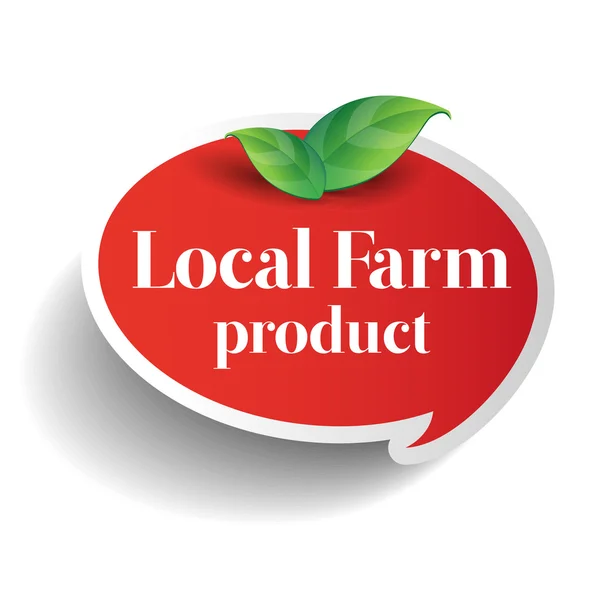 Rótulo, crachá ou selo alimentar do produto agrícola local — Vetor de Stock