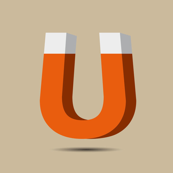 Значок символа магнита. Электромагнетизм
