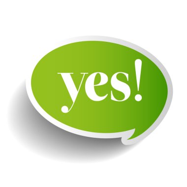 Evet etiket vektör simge