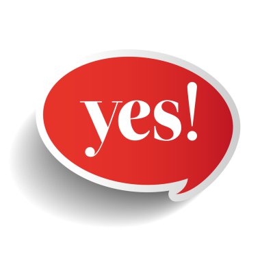 Evet etiket vektör simge