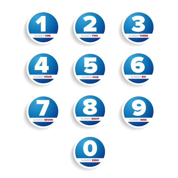 Conjunto de botones con número — Vector de stock
