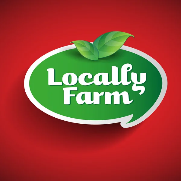 Çiftlik Gıda etiketi - konuşma balonu — Stok Vektör