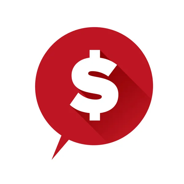 Icono de dinero - signo de dólar rojo — Vector de stock