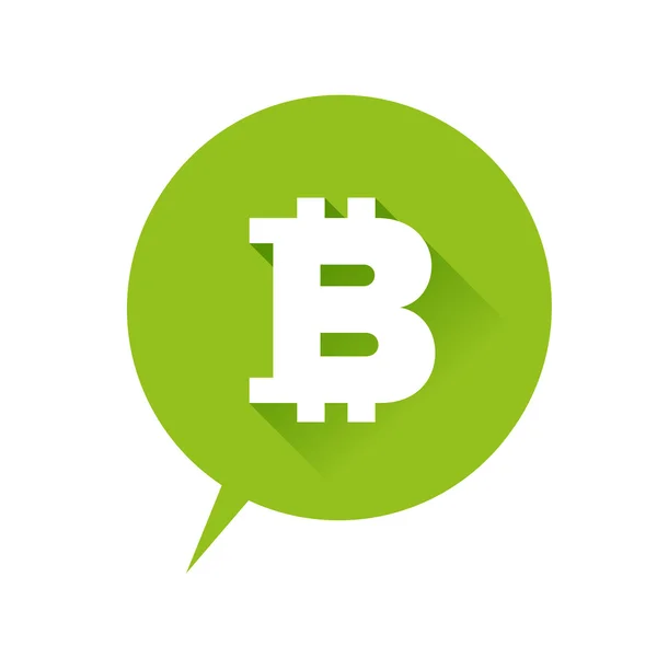 Bitcoin icon speech bubble green — Stock Vector