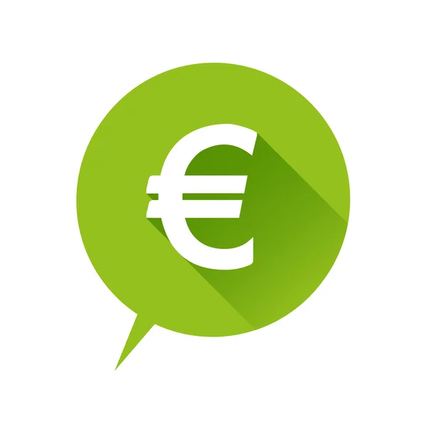 Euro icono plano verde. Ilustración vectorial . — Archivo Imágenes Vectoriales