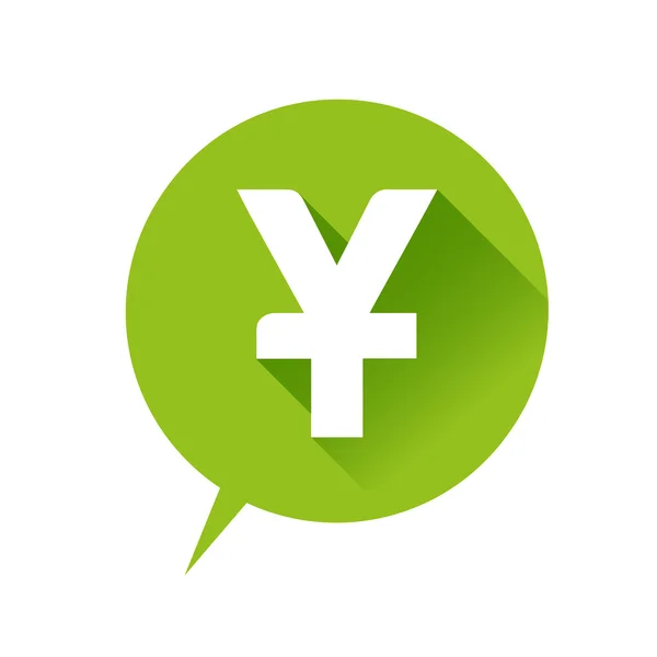 Ícone de dinheiro - Yuan chinês sinal verde — Vetor de Stock