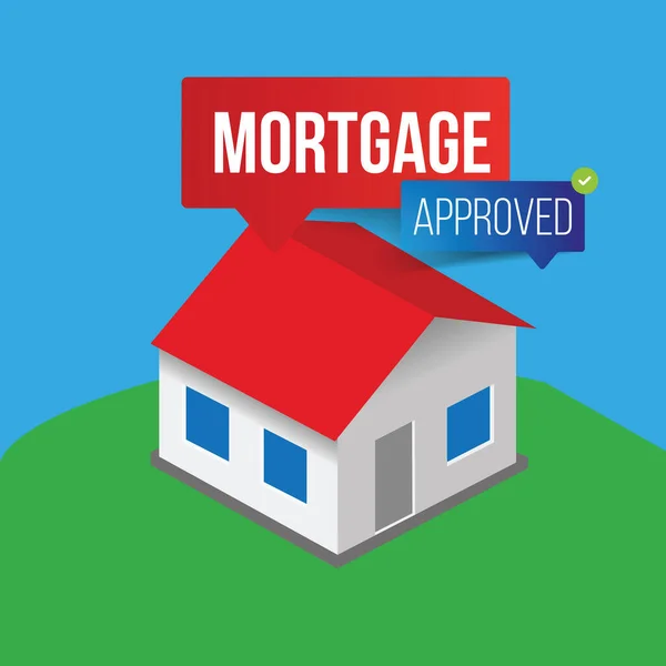 Casa ícone vetor aprovado hipoteca isolado — Vetor de Stock