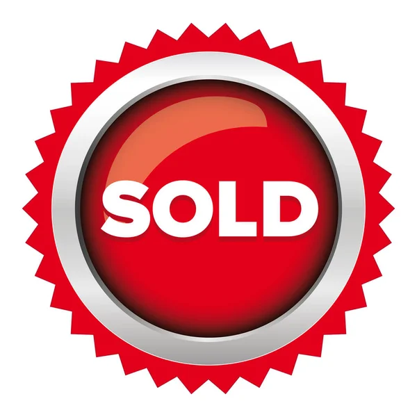 Sold button or badge vector — Stock Vector