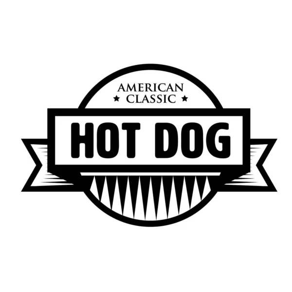 Hot Dog - Selo vintage clássico americano — Vetor de Stock