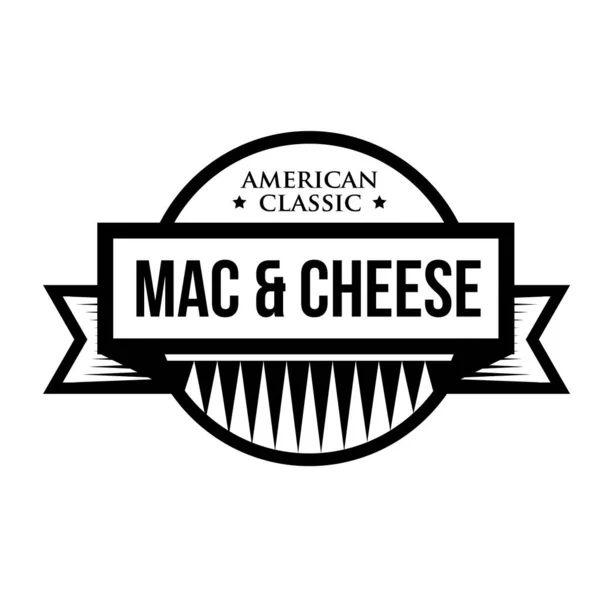 Mac e queijo - Macarrão - Selo vintage clássico americano — Vetor de Stock