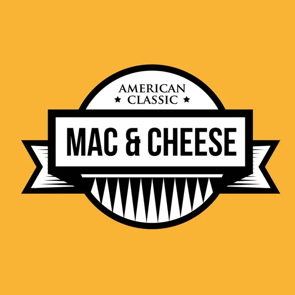 Mac e queijo - Macarrão - Selo vintage clássico americano — Vetor de Stock