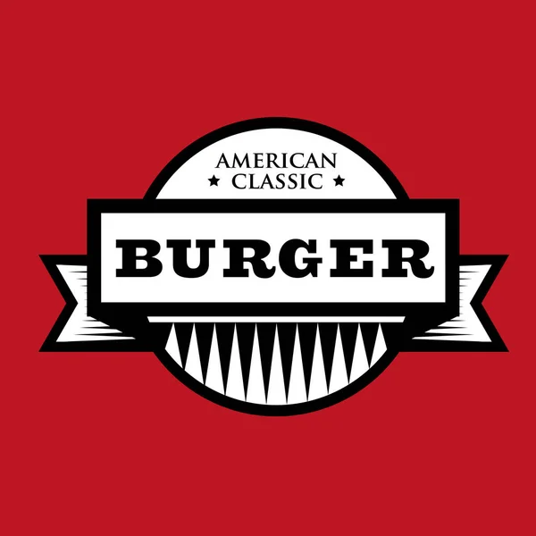 Burger - Selo vintage clássico americano — Vetor de Stock