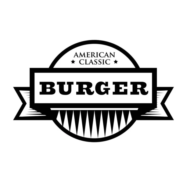 Hamburguesa - American Classic sello vintage — Archivo Imágenes Vectoriales