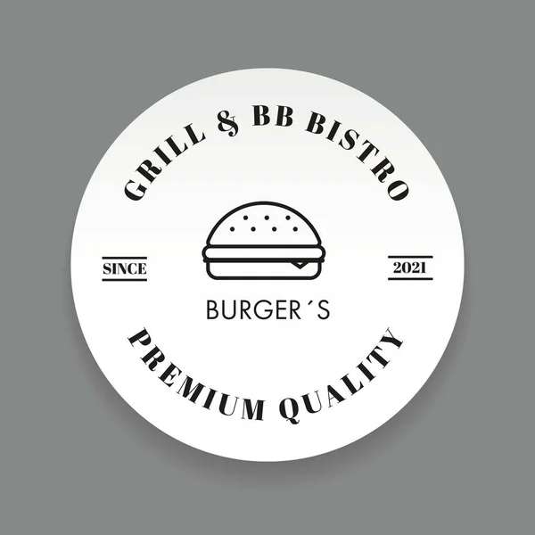 Hamburguesa Parrilla Bistro Restaurante Logo Vector — Vector de stock
