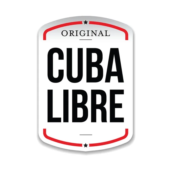 Cuba Libre Coctail Sign Label Vector — Archivo Imágenes Vectoriales