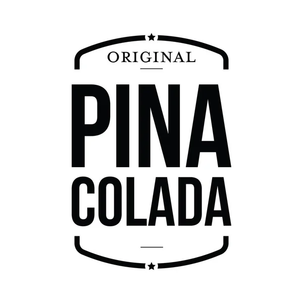 Pina Colada Coctail Segno Vettore Vintage — Vettoriale Stock