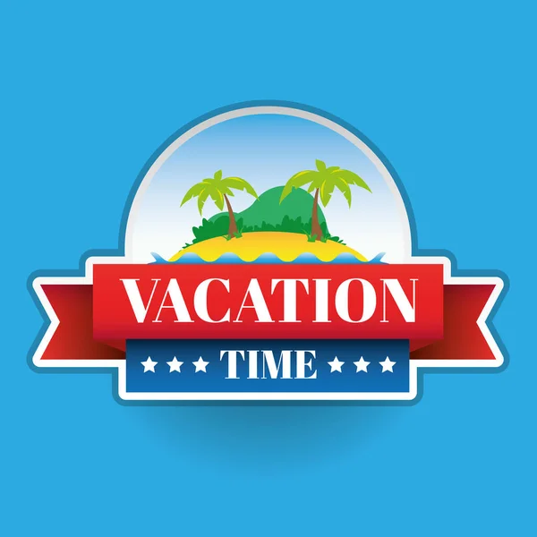 Tempo Férias Ilha Tropical Cartoon Vector — Vetor de Stock