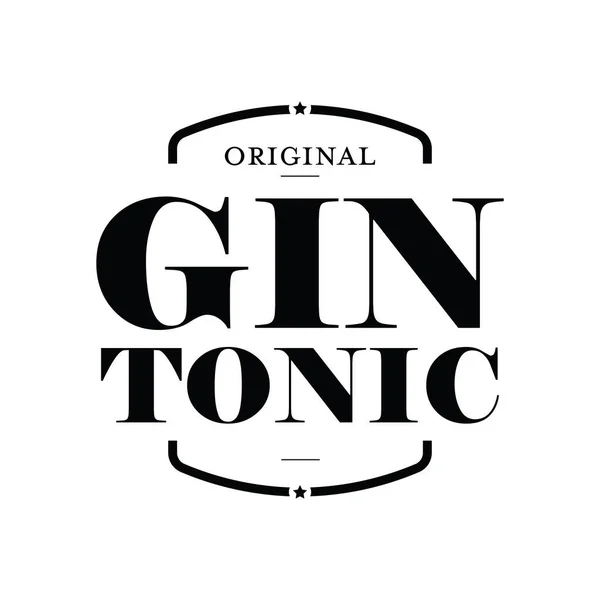 Cocktail Gin Tonic Vintage Teken Vector — Stockvector