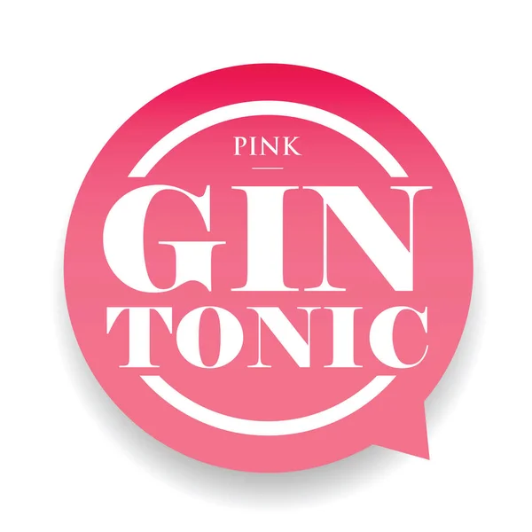 Cocktail Pink Gin Tonic Vintage Teken Vector — Stockvector