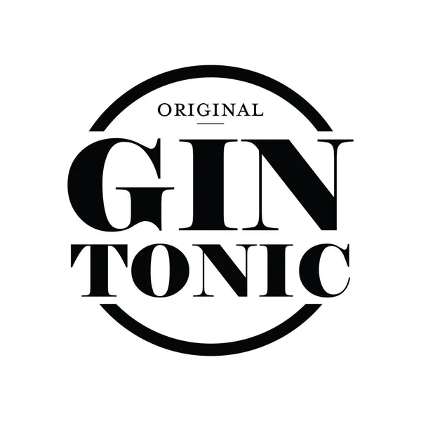 Cocktail Gin Tonic Vintage Teken Vector — Stockvector