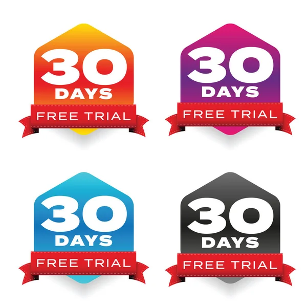 Thirty Days Free Trial Vector — Stock Vector