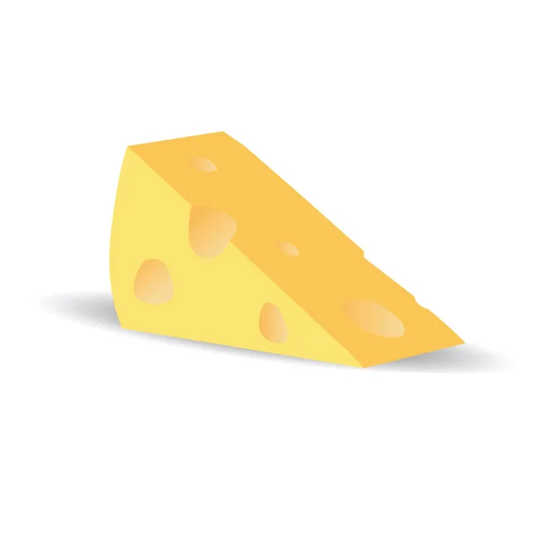 Corte Queso Aislado Vector Blanco — Vector de stock