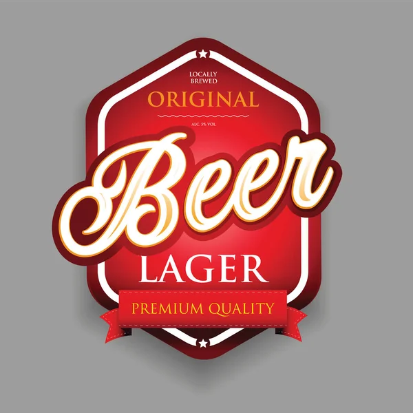 Etiqueta Cerveza Original Lager Signo Vector — Vector de stock