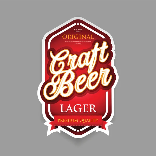 Étiquette Craft Beer Modèle Original Panneau Lager — Photo