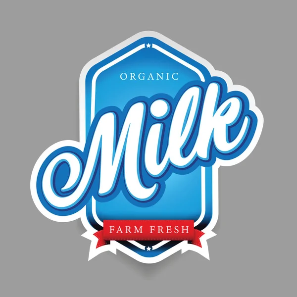 Świeże Mleko Znak Vintage Styl Ilustracji Etykieta — Zdjęcie stockowe