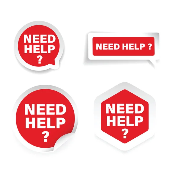 Necesidad Ayuda Voz Etiqueta Botón — Archivo Imágenes Vectoriales