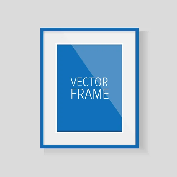 Cadre Vectoriel Réaliste Bleu — Image vectorielle