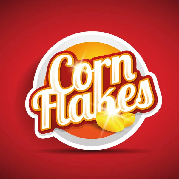 Corn Flakes Vektor Etikett — Stock vektor