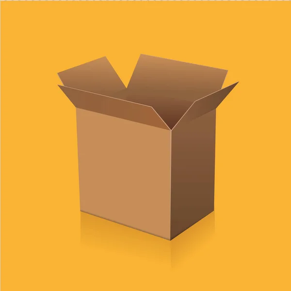 紙茶色のボックス包装ベクトル — ストックベクタ