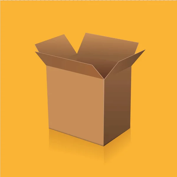 Papel Marrón Caja Embalaje Vector — Vector de stock