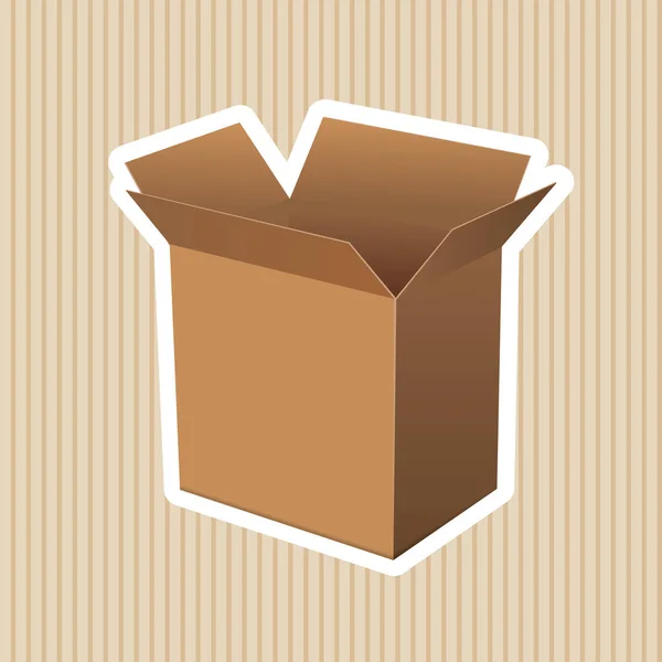 Papel Marrón Caja Embalaje Vector — Vector de stock