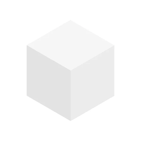 Forma Cubo Ícone Cubo Isométrico Símbolo Geométrico Simples Símbolo Caixa —  Vetores de Stock
