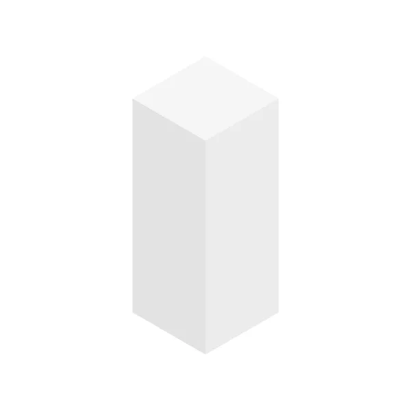 白い立方体の等方形 幾何学的な3Dシンボル 白に隔離されたベクトル — ストックベクタ