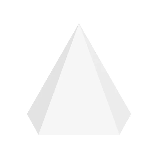 Forma Isométrica Pirâmide Hexagonal Branca Símbolo Geométrico Vetor Isolado Branco —  Vetores de Stock