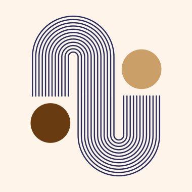 Asırlık asgari çizgi şekilleri belirlendi. Geometrik doğrusal şekiller. Modern minimalizm 20 'lerin posterleri. Vektör beyazda izole edildi