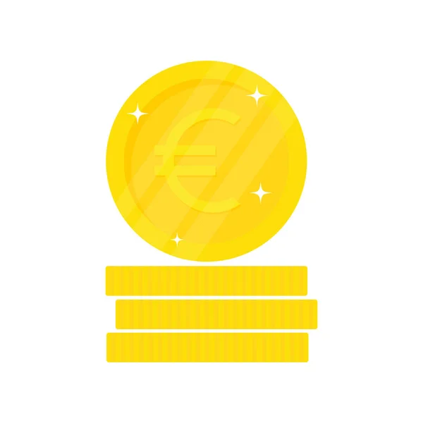 Pile Pièces Argent Symbole Jaune Euro Concept Paiement Européen Des — Image vectorielle