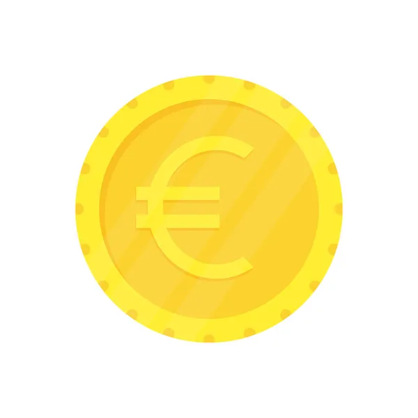 Mince Žlutá Ikona Zlatý Symbol Eura Platební Značka Vektor Izolovaný — Stockový vektor