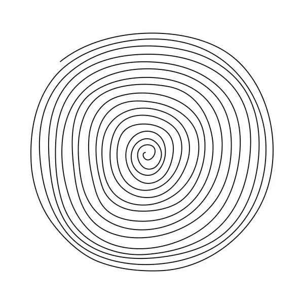 Símbolo Espiral Linha Preta Rode Círculo Linha Vetor Isolado Branco — Vetor de Stock