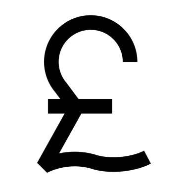 Pound sembolü. İngiliz döviz simgesi. İngiliz para resimli grafiği. Vektör beyazda izole edildi
