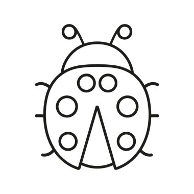 Uğurböceği şirin çizgi simgesi. Uğur böceği ana karakter. Vektör beyazda izole edildi