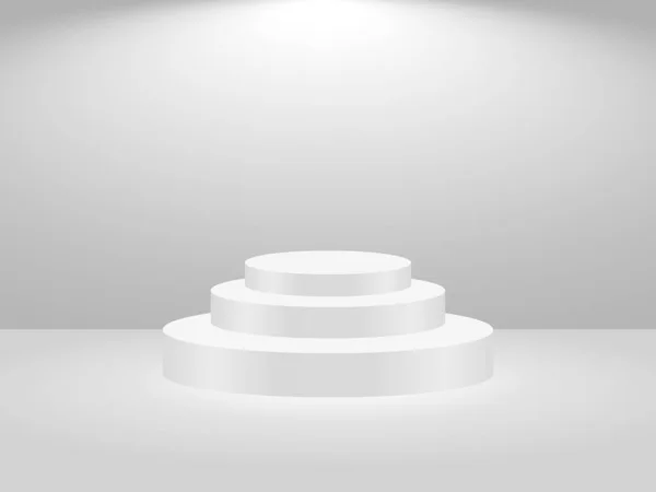 Icono Redondo Luz Podio Lugar Vacío Escenario Símbolo Circular Pedestal — Vector de stock