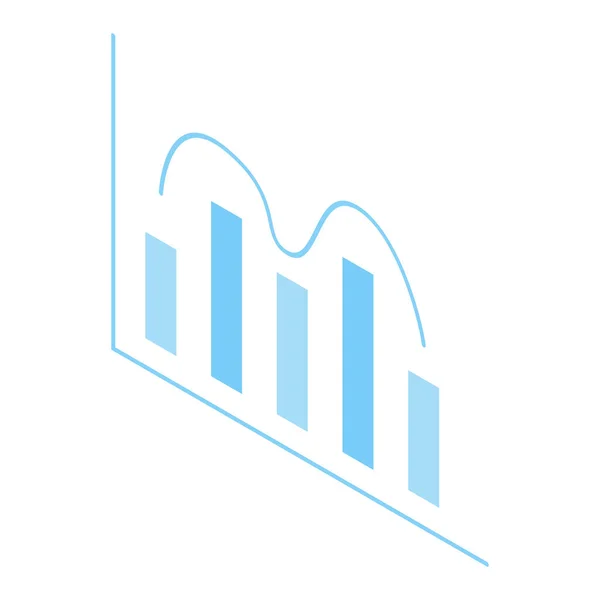 Business Blauwe Analyse Symbolen Voor Rapporten Presentaties Isometrische Grafiek Big — Stockvector
