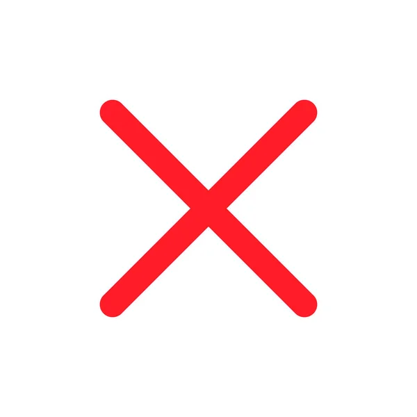 Неправильна Червона Піктограма Ніяких Ознак Хрест Символ Кнопка Відхилена Вектор — стоковий вектор