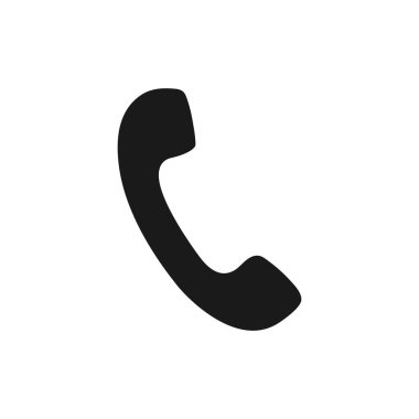 Telefon ikonu. Telefonun siyah hatları. Telefon silueti. Beyaz arkaplanda izole edilmiş vektör.