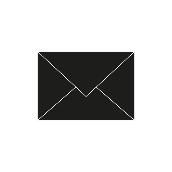 電子メールアイコン 概要封筒の記号 メッセージシルエット 白に隔離されたベクトル — ストックベクタ