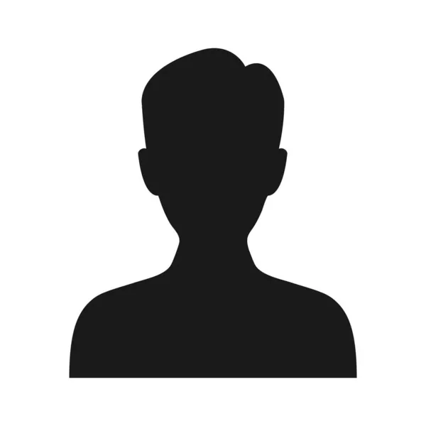 Męska Sylwetka Czarny Symbol Osoby Zdjęcie Profilowe Człowieka Ludzki Awatar — Wektor stockowy